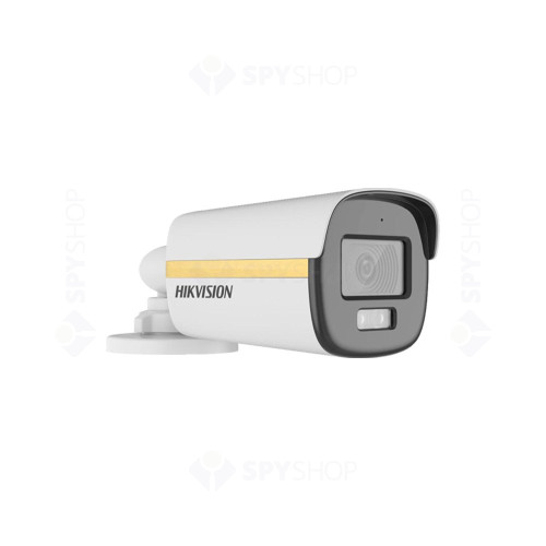 Camera de supraveghere exterior Hikvision ColorVU DS-2CE12DF3T-LSE, 2 MP, 2.8 mm, IR/Lumina alba 40 m, microfon, PoC