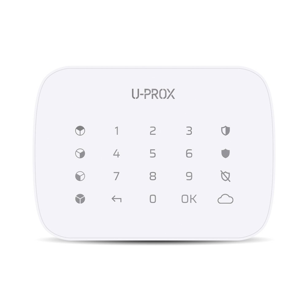 Tastatura touch wireless U-PROX KEYPAD G4, 4 partitii, 4800m, butoane iluminate, autonomie 2 ani