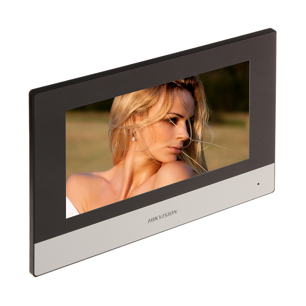 Videointerfon de interior WiFi Hikvision DS-KH6320-WTE2, 7 inch, 8 zone alarma, 2 fire, aparent, microfon/difuzor, slot card